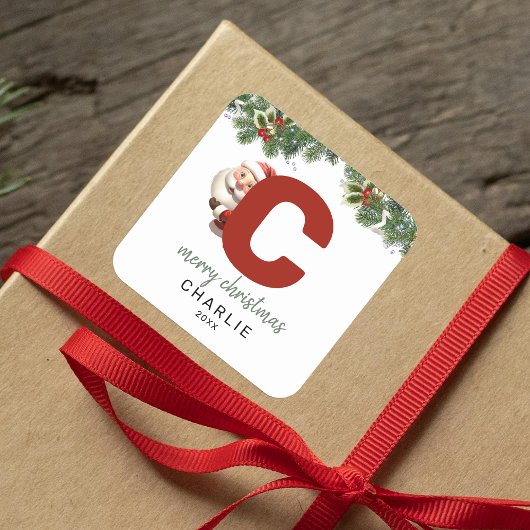 キッズモノグラムクリスマス スクエアシール