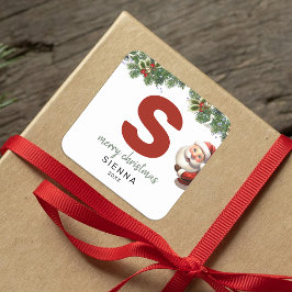 キッズモノグラムクリスマス スクエアシール