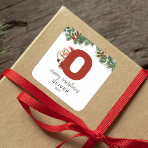 キッズモノグラムクリスマス スクエアシール