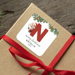 キッズモノグラムクリスマス スクエアシール