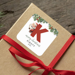 キッズモノグラムクリスマス スクエアシール