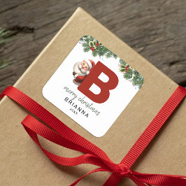 キッズモノグラムクリスマス スクエアシール