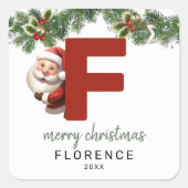 キッズモノグラムクリスマス スクエアシール (正面)
