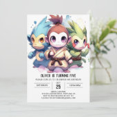 キッズモンキー誕生日 招待状 (スタンド正面)