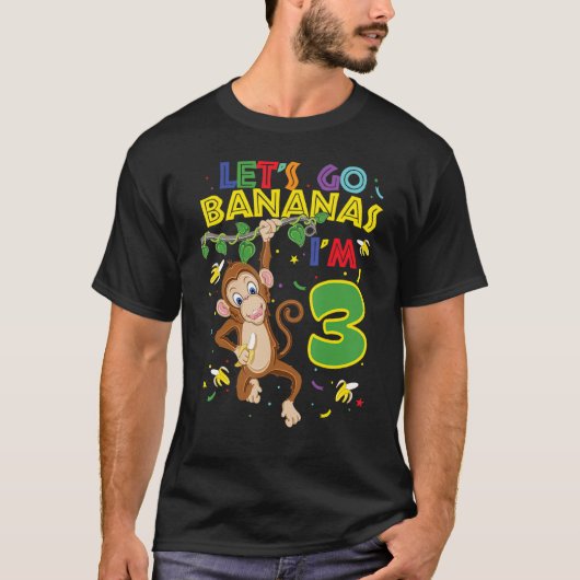 キッズモンキー3rd誕生園私はBananas行こう Tシャツ (正面)