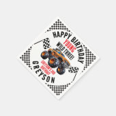 キッズモンスタモダンートラックバースデーパーティー スタンダードカクテルナプキン (角)