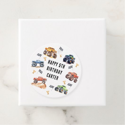 キッズモンスタモダンートラックバースデーパーティー フェイバータグ (インサイチュ)