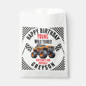 キッズモンスタモダンートラックバースデーパーティー フェイバーバッグ (正面)