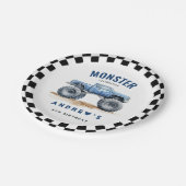 キッズモンスタモダンートラックバースデーパーティー ペーパープレート (アングル)