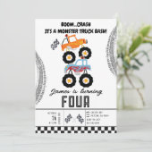 キッズモンスタモダンートラックバースデーパーティー 招待状 (スタンド正面)