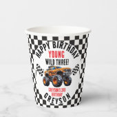 キッズモンスタモダンートラックバースデーパーティー 紙コップ (正面)