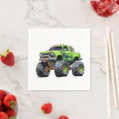 キッズモンスタモダンートラック誕生日パーティー スタンダードカクテルナプキン (インサイチュ)