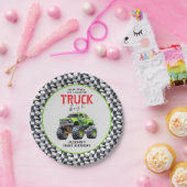 キッズモンスタモダンートラック誕生日パーティー ペーパープレート (パーティー)