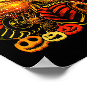 キッズモンスタートラックハロウィーンハロウィーンのカボチャのちょうちんボーイズT ポスター (角)