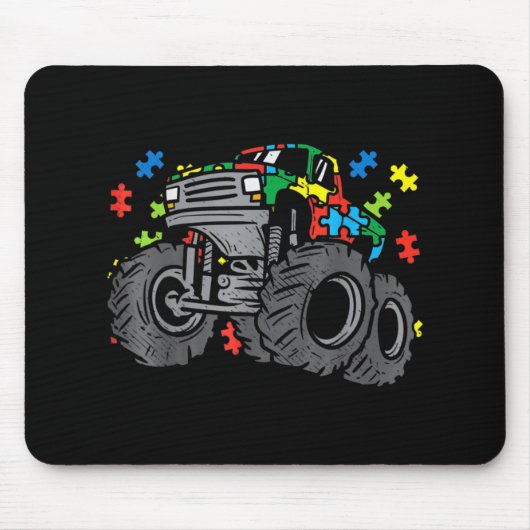 キッズモンスタートラックパズルかわいいキッズオートマティスアワーン マウスパッド (正面)