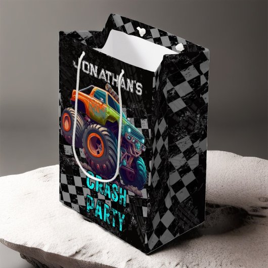 キッズモンスタートラックラリー誕生日パーティー ミディアムペーパーバッグ