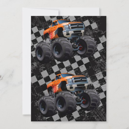 キッズモンスタートラックラリー3回目の誕生日パーティー 招待状 (裏面)