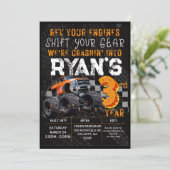 キッズモンスタートラックラリー3回目の誕生日パーティー 招待状 (スタンド正面)