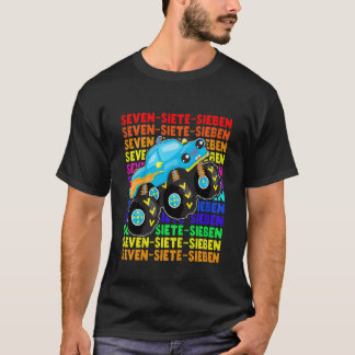 キッズモンスタートラックレックス恐竜7誕生日 Tシャツ