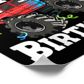 キッズモンスタートラック私の2番目の誕生日の男の子2 T ポスター (角)