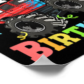 キッズモンスタートラック私の2番目の誕生日の男の子2 T ポスター (角)