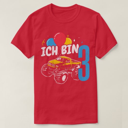 キッズモンスタートラック誕生日ギフトビンシュン3 J Tシャツ (デザイン正面)