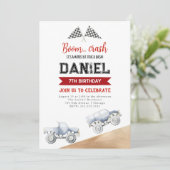 キッズモンスタートラック誕生日パーティーへの招待 招待状 (スタンド正面)