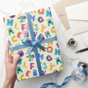 キッズモンスターABCアルファベ間抜けットモンスター ラッピングペーパー