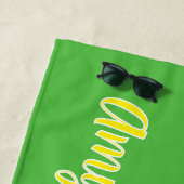 キッズユニコーンカメをパーソナライズ ビーチタオル (インサイチュ)