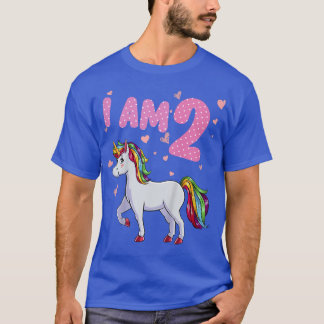 キッズユニコーンガール2nd誕生日2歳ガールズU Tシャツ