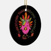 キッズユニコーンターキーおもしろい感謝祭の女の子ギフト セラミックオーナメント (右)