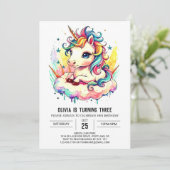 キッズユニコーン誕生日ウィムシー 招待状 (スタンド正面)