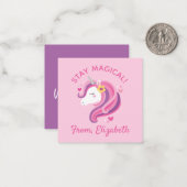 キッズユニコーン顔ピンクバレンティンズデイノートカード ノートカード (正面/裏面インサイチュ)