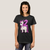 キッズユニコーン2年誕生日 Tシャツ (正面フル)