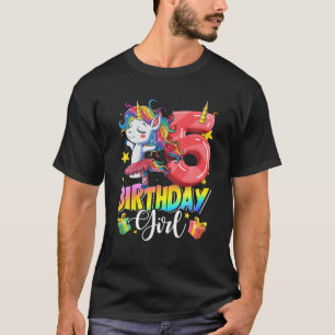 キッズユニコーン5バースデーパーティーガールバースデーパーティー Tシャツ