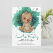 キッズヨガ誕生日パーティーへの招待 招待状 (スタンド正面)