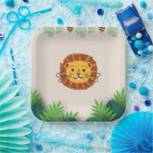 キッズライオンジャングルのテーマパーティー ペーパープレート (パーティー)