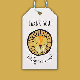 キッズライオン完全に愛らしいジャングルありがとう ギフトタグ