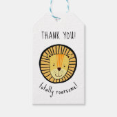 キッズライオン完全に愛らしいジャングルありがとう ギフトタグ (正面)