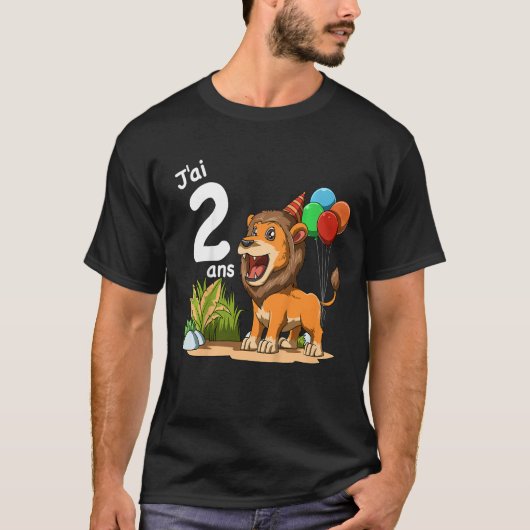 キッズライオン2歳の誕生日 Tシャツ (正面)