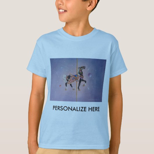 キッズライトティー – ペタルマ回転木馬ホース2 Tシャツ (正面)