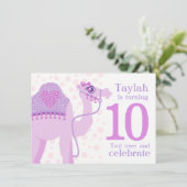 キッズラクダ10歳の誕生日招待状 招待状 (スタンド正面)