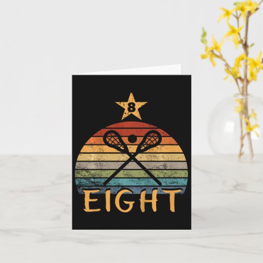 キッズラクロス誕生日8歳ラクロス8th Bir カード (黄色い花)