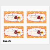 キッズラディバグブックプレートまたはid名オレンジシール 長方形シール (シート)