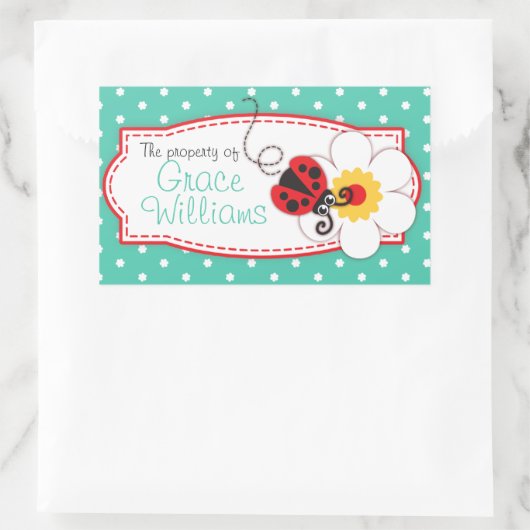 キッズラディバグ本プレートまたはid名ラベルシール 長方形シール (バッグ)