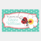 キッズラディバグ本プレートまたはid名ラベルシール 長方形シール (正面)