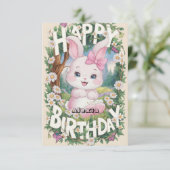 キッズラビットバニーデジタル誕生日 カード (スタンド正面)