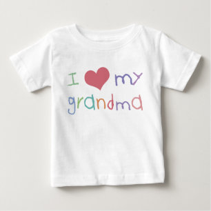 キッズラブおばあちゃん乳児Tシャツ ベビーTシャツ