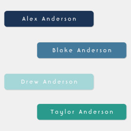 キッズラベルに青い緑のスキニーアイアン ラベル