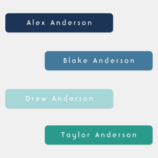 キッズラベルに青い緑のスキニーアイアン ラベル (グループ)